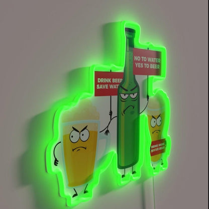 Save Water Drink Beer Type D Rgb Led Neon Sign - Shineneon