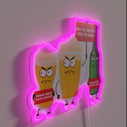 Save Water Drink Beer Type E Rgb Led Neon Sign - Shineneon