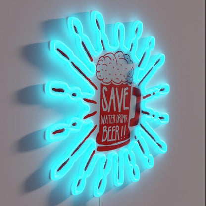 Save Water Drink Beer Type F Rgb Led Neon Sign - Shineneon