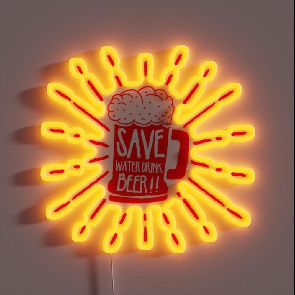 Save Water Drink Beer Type F Rgb Led Neon Sign - Shineneon