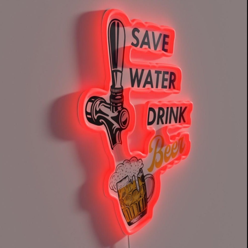 Save Water Drink Beer Type G Rgb Led Neon Sign - Shineneon