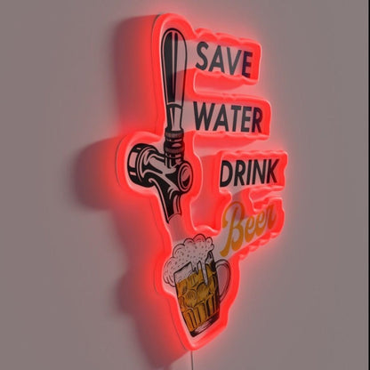 Save Water Drink Beer Type G Rgb Led Neon Sign - Shineneon