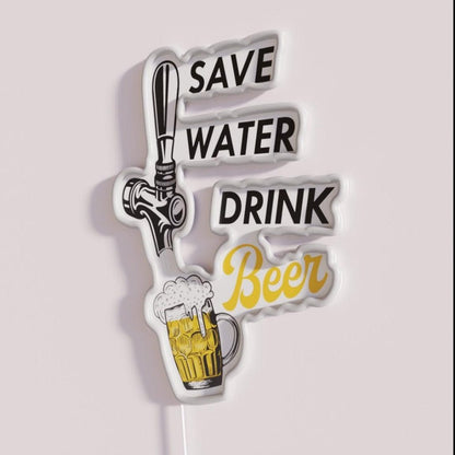 Save Water Drink Beer Type G Rgb Led Neon Sign - Shineneon