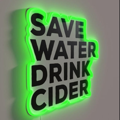 Save Water Drink Cider Rgb Led Neon Sign - Shineneon