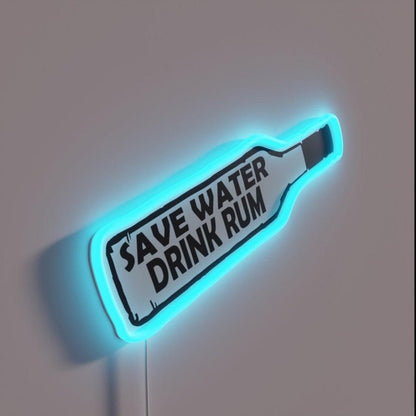 Save Water Drink Rum Rgb Led Neon Sign - Shineneon