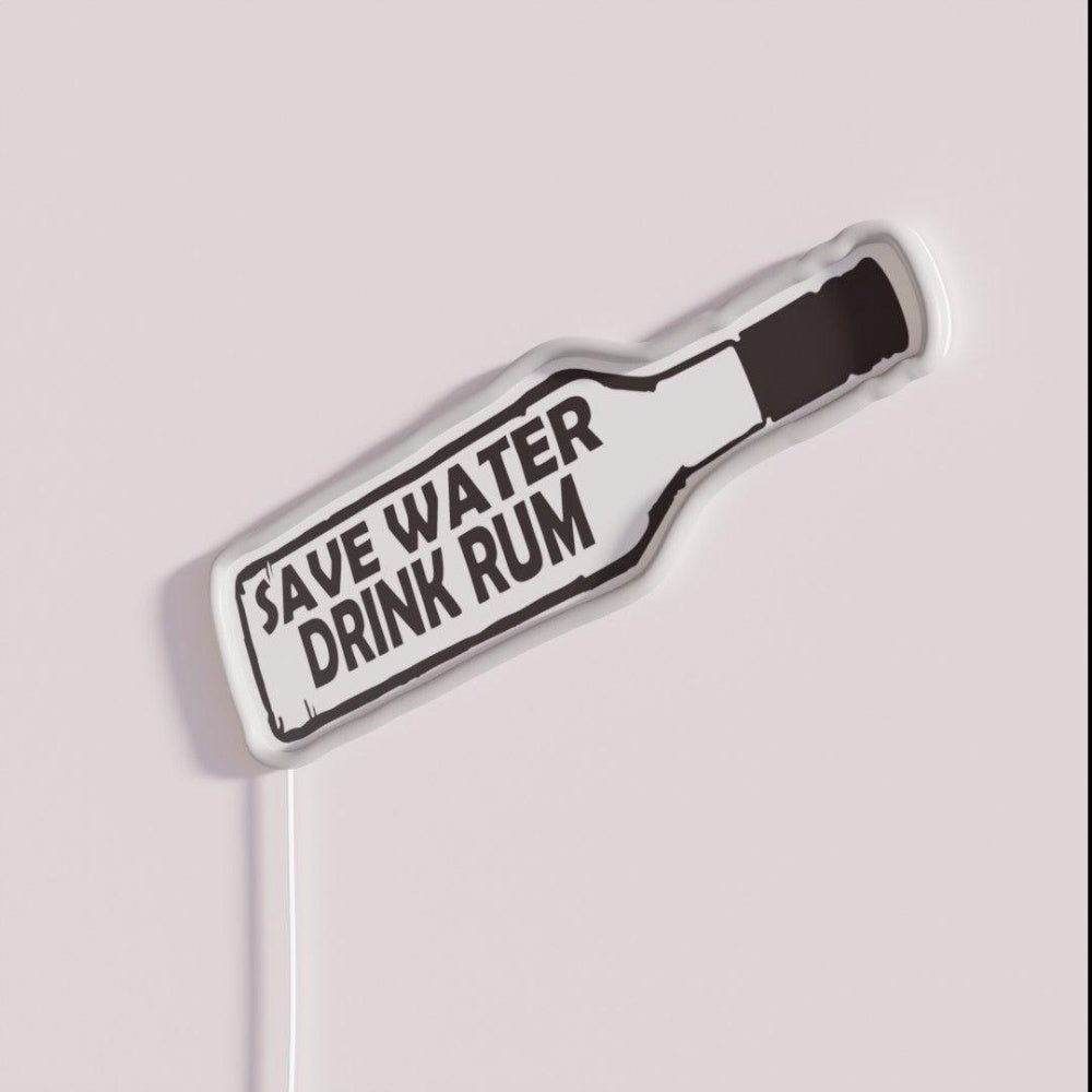Save Water Drink Rum Rgb Led Neon Sign - Shineneon