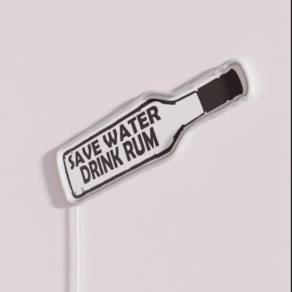 Save Water Drink Rum Rgb Led Neon Sign - Shineneon