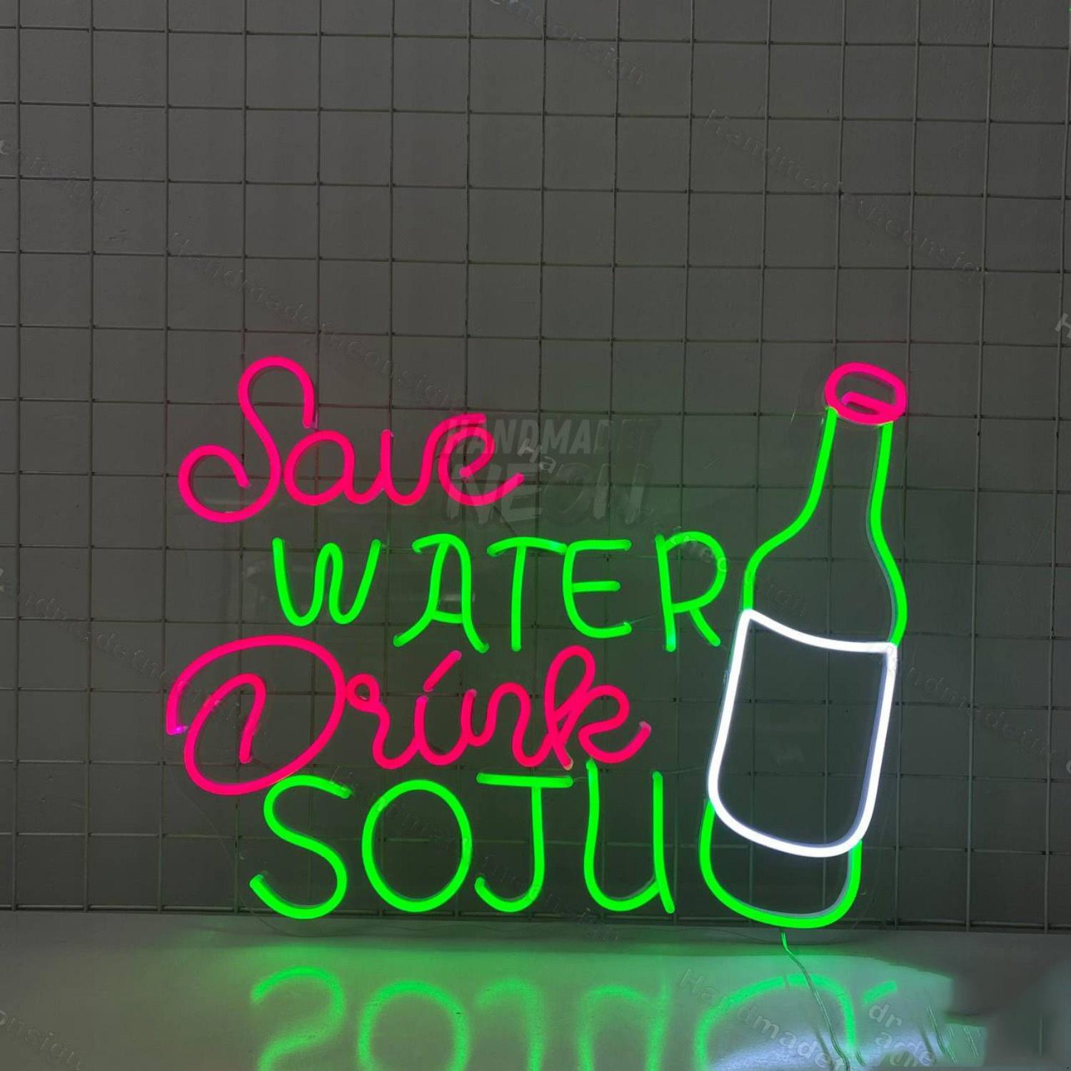 Save Water Drink Soju Led Neon Sign | Shineneon