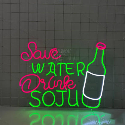 Save Water Drink Soju Led Neon Sign | Shineneon