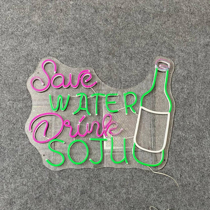 Save Water Drink Soju Led Neon Sign | Shineneon