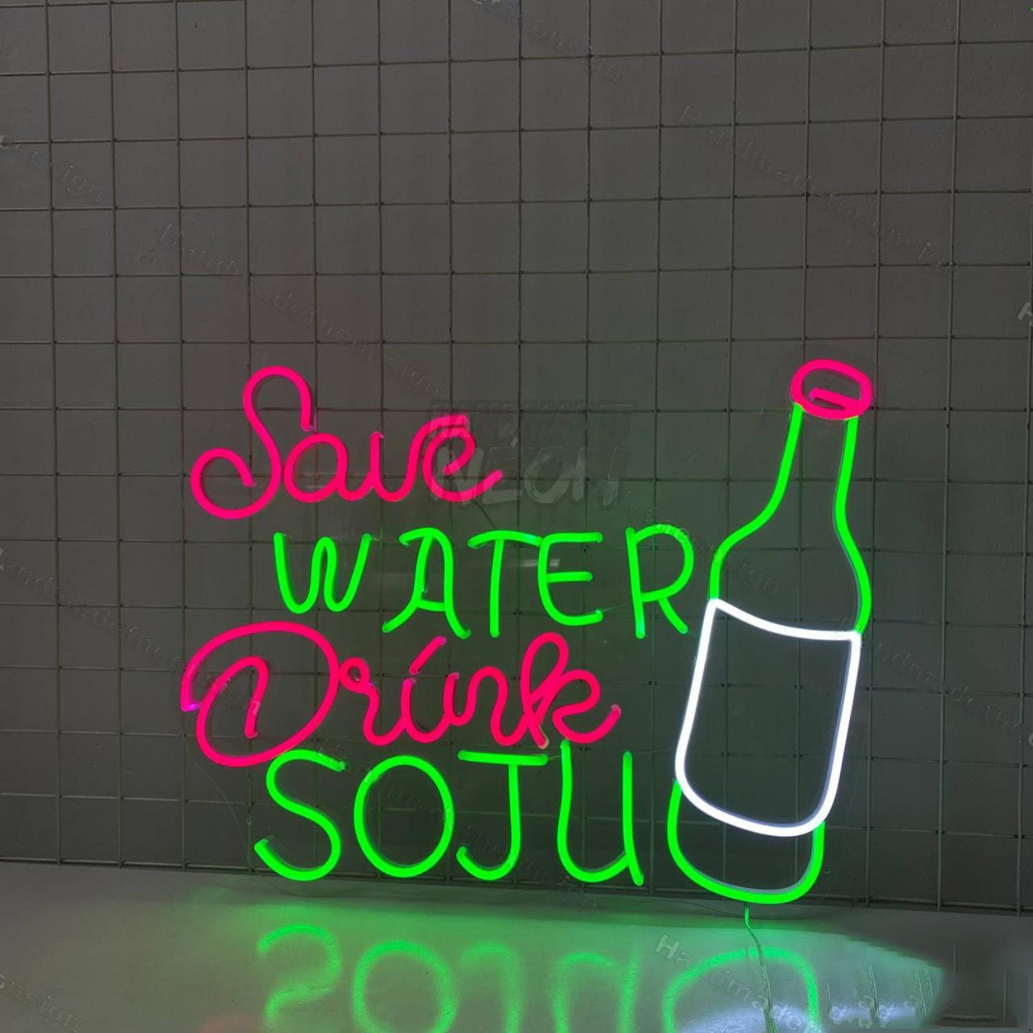 Save Water Drink Soju Led Neon Sign | Shineneon