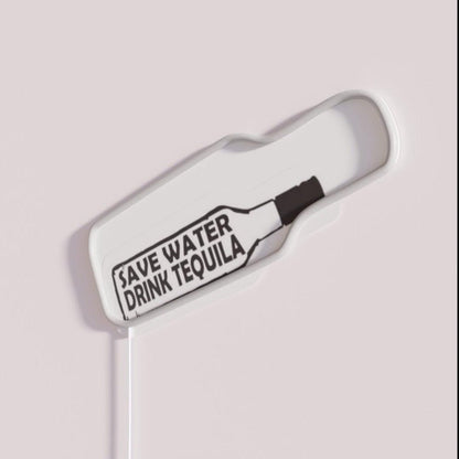 Save Water Drink Tequila Bottle Rgb Led Neon Sign - Shineneon