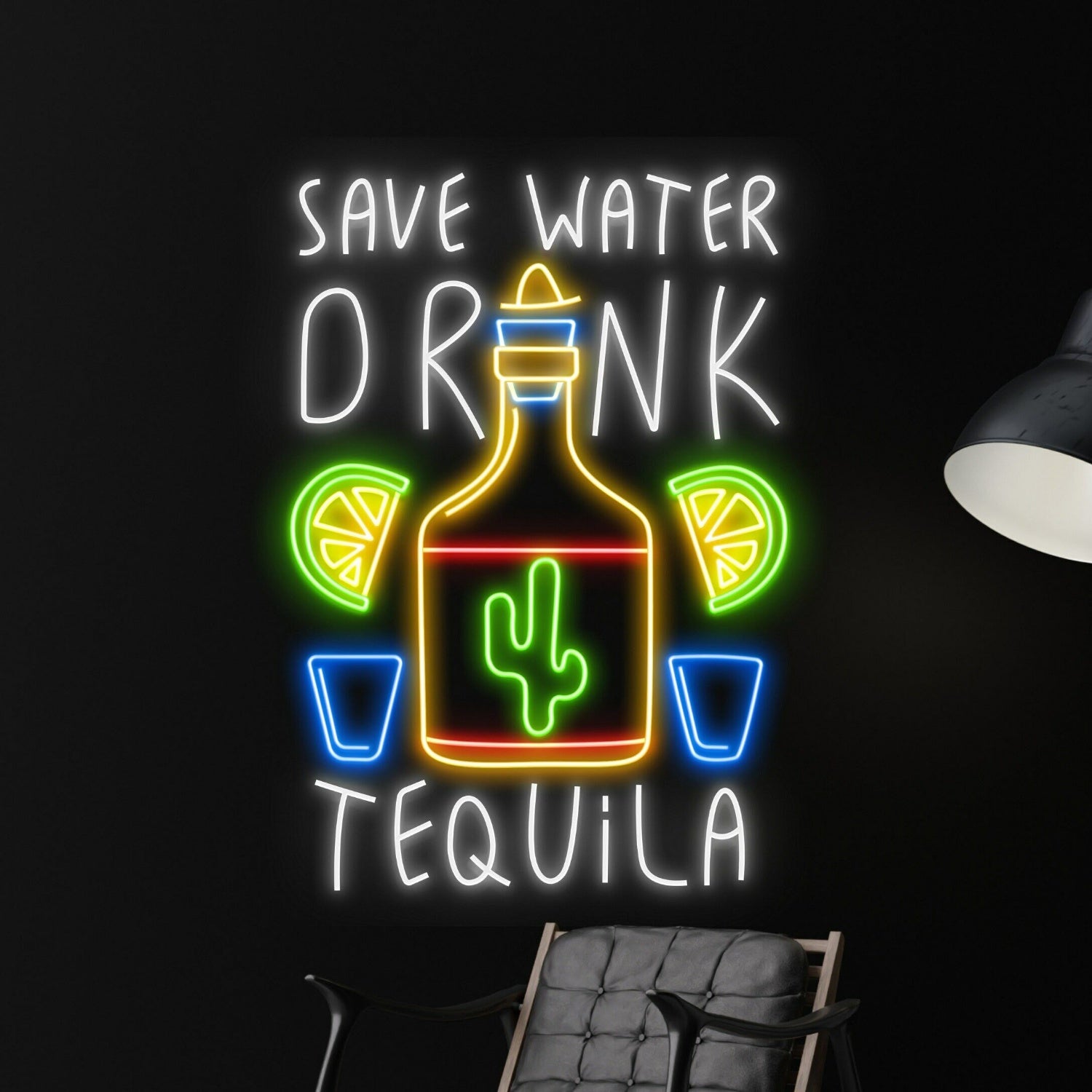 Save Water Drink Tequila Led Neon Sign | Shineneon