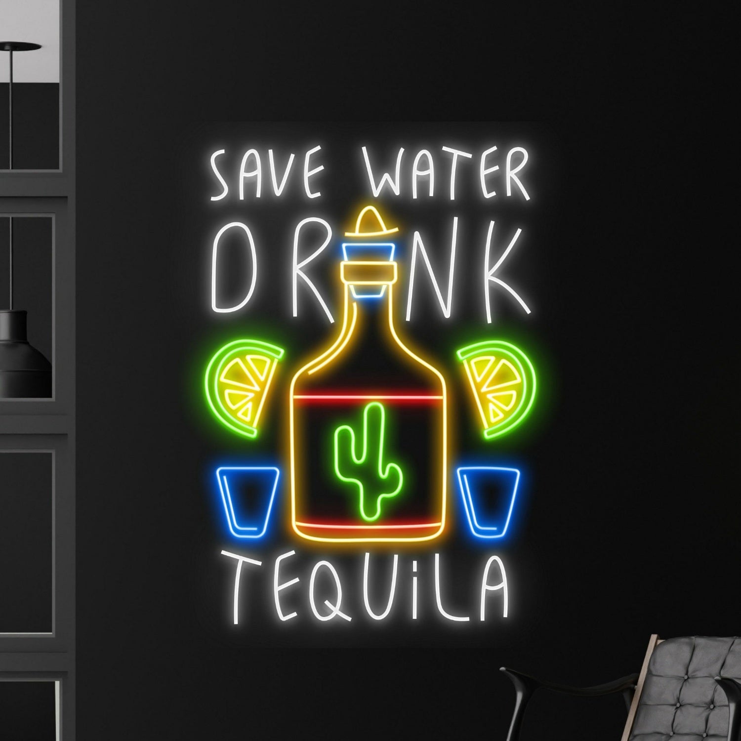 Save Water Drink Tequila Led Neon Sign | Shineneon
