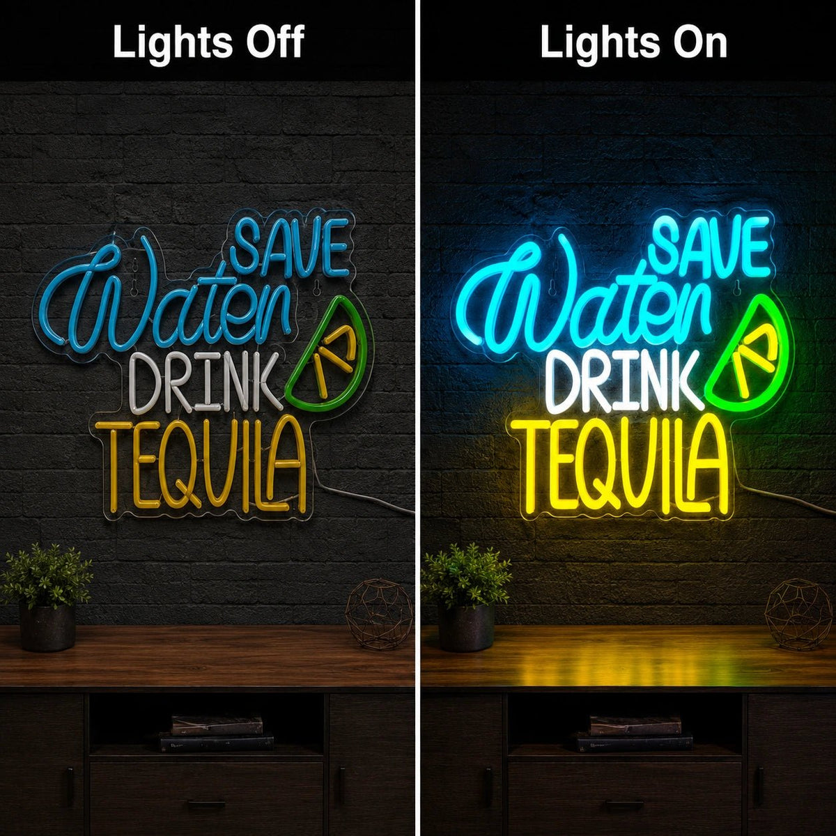 Save Water Drink Tequila Lime LED Neon Sign - Shineneon