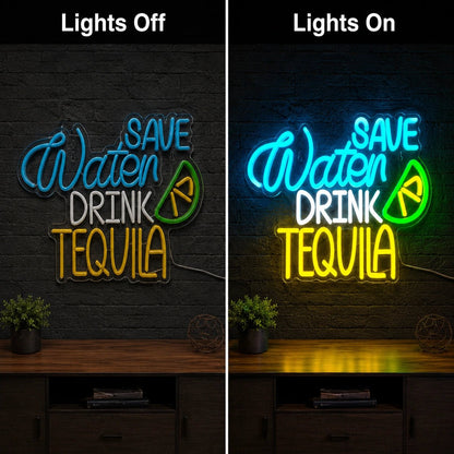 Save Water Drink Tequila Lime LED Neon Sign - Shineneon