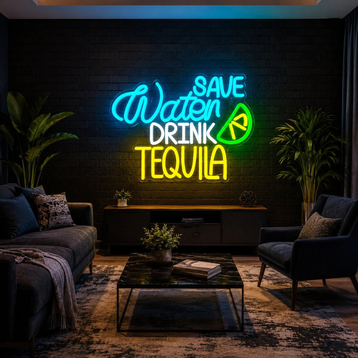 Save Water Drink Tequila Lime LED Neon Sign - Shineneon