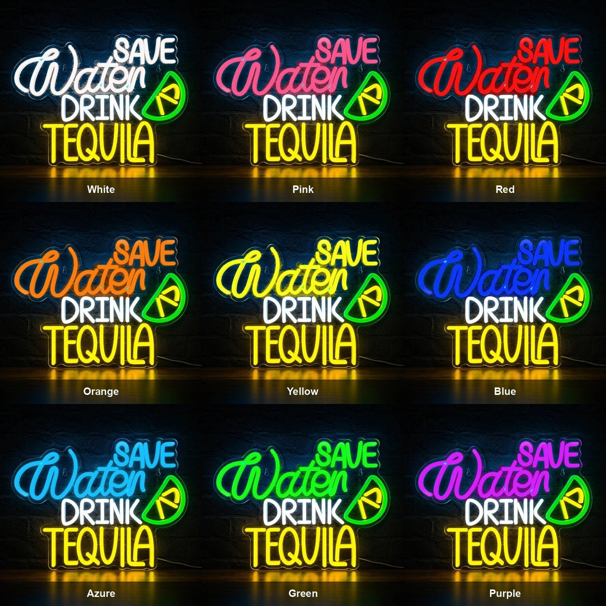 Save Water Drink Tequila Lime LED Neon Sign - Shineneon