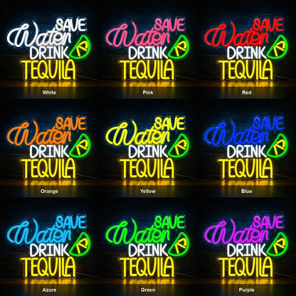 Save Water Drink Tequila Lime LED Neon Sign - Shineneon