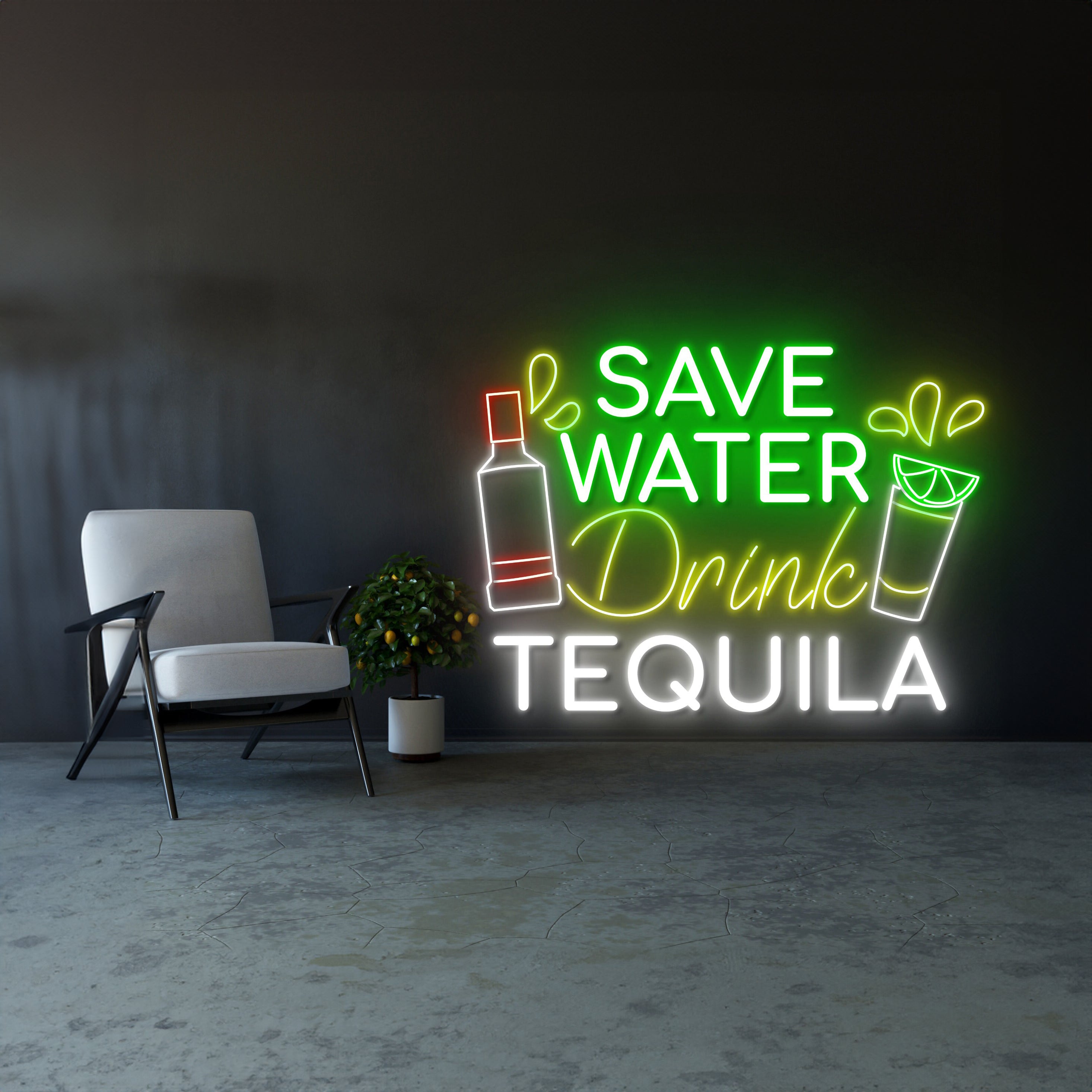 Save Water Drink Tequila Neon Sign | Shineneon