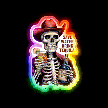 Save Water Drink Tequila Party Drink Tequila Led Neon Sign Wall Light Rgb Color - LED neon sign close-up detail