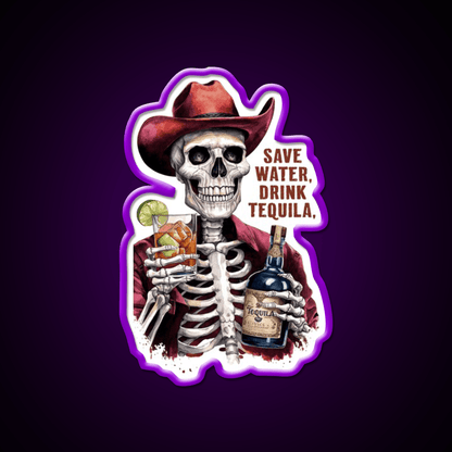 Save Water Drink Tequila Party Drink Tequila Led Neon Sign Wall Light Rgb Color - Shineneon