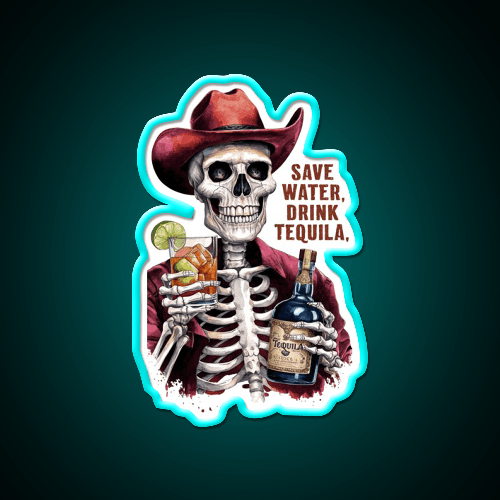 Save Water Drink Tequila Party Drink Tequila Led Neon Sign Wall Light Rgb Color - Shineneon