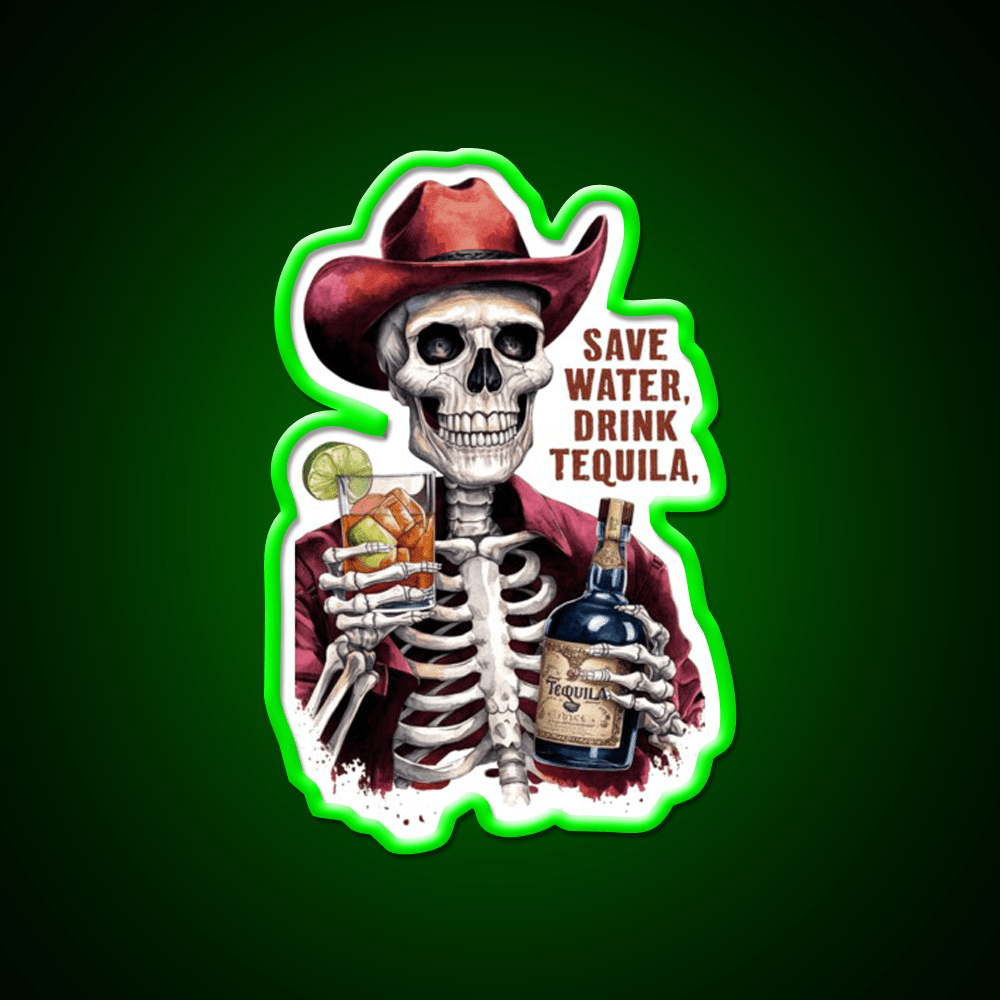Save Water Drink Tequila Party Drink Tequila Led Neon Sign Wall Light Rgb Color - Shineneon