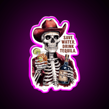 Save Water Drink Tequila Party Drink Tequila Led Neon Sign Wall Light Rgb Color - Shineneon