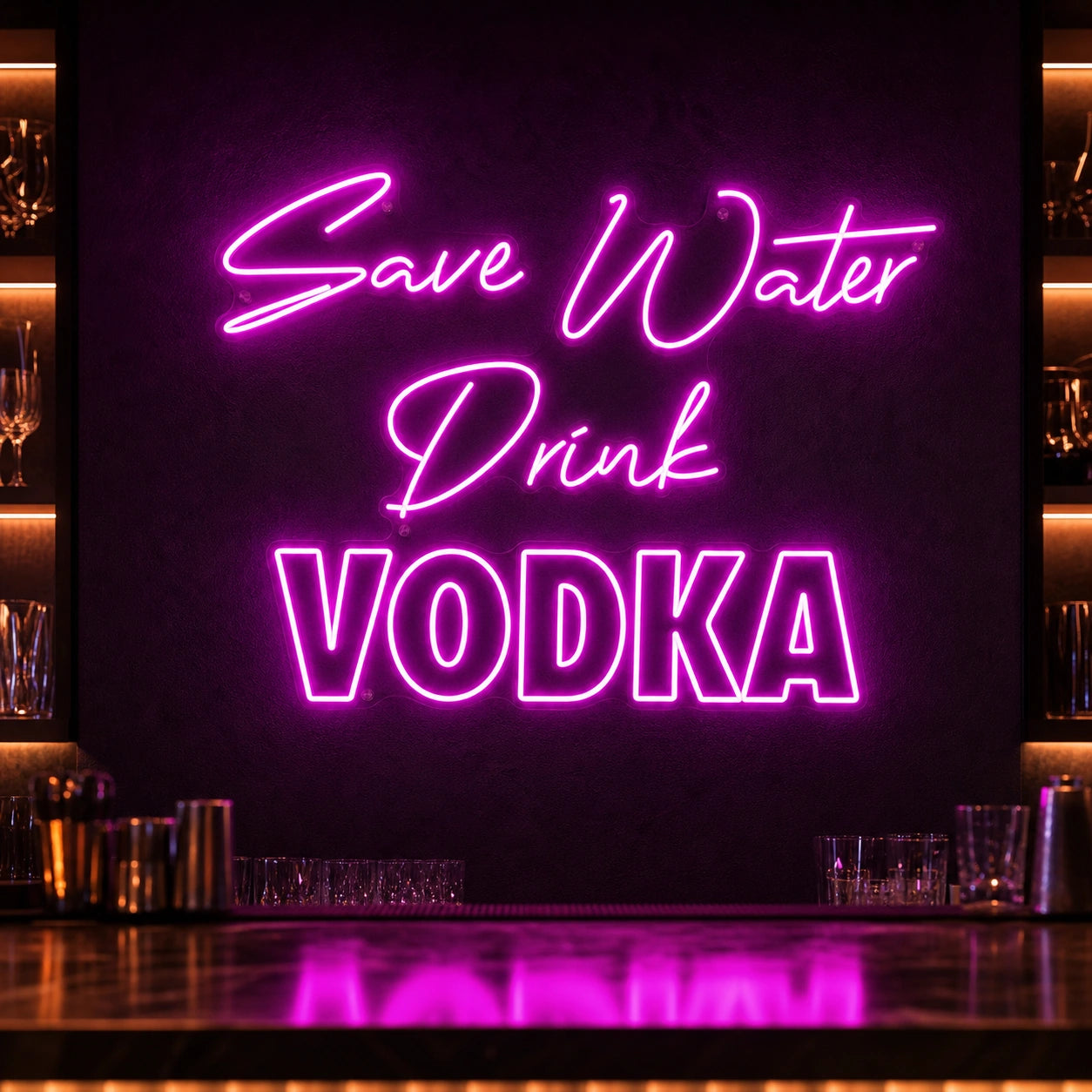 Save Water Drink Vodka LED Neon Sign Garage Man Cave Neon Sign high-converting product image