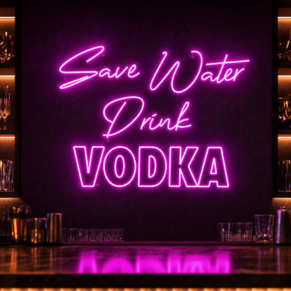 Save Water Drink Vodka LED Neon Sign Garage Man Cave Neon Sign high-converting product image
