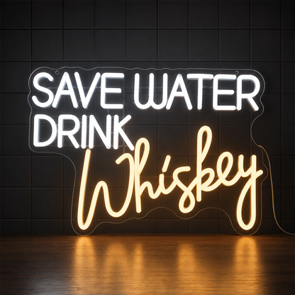 Save Water Drink Whiskey Wall Decor LED Neon Sign main product image