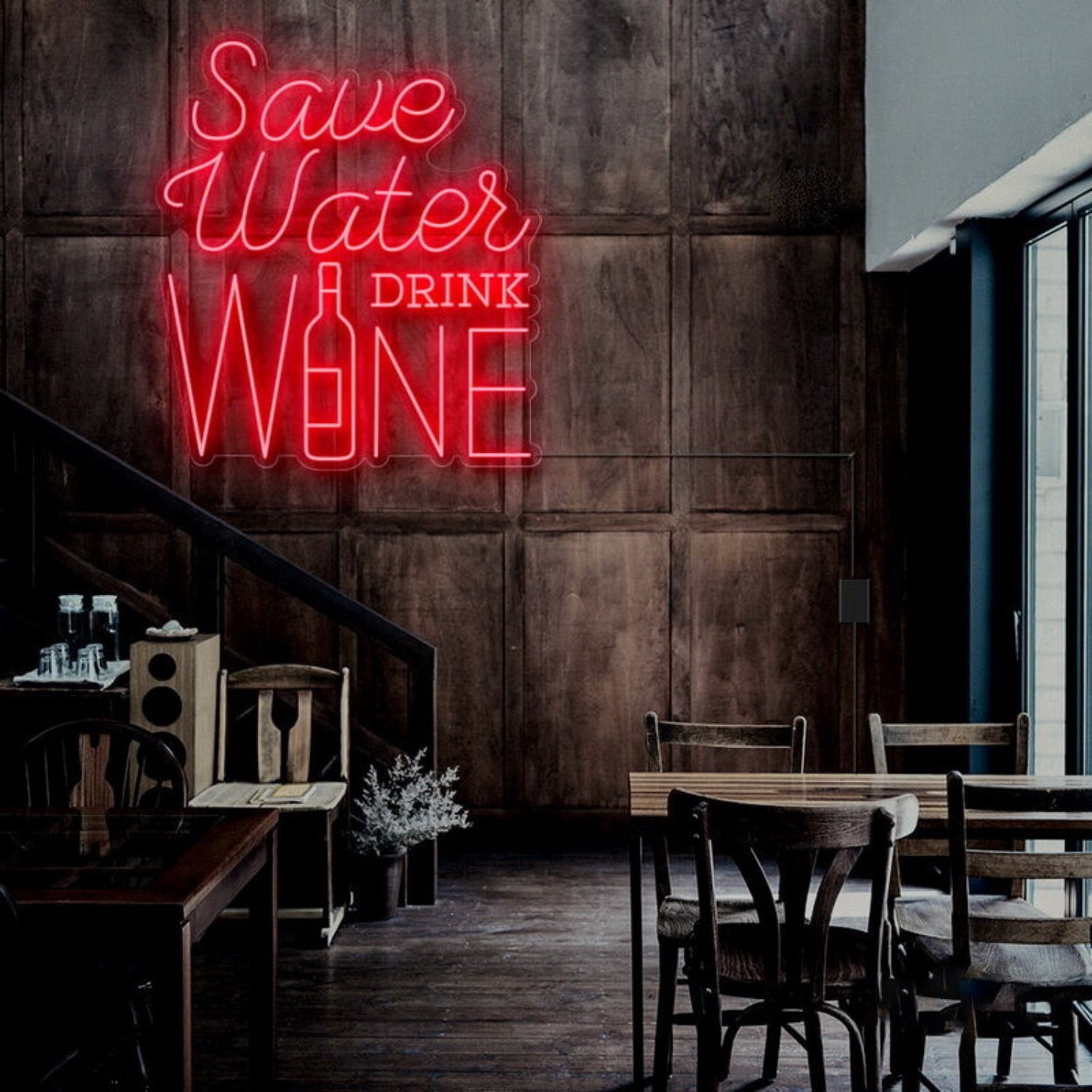 Save Water Drink Wine Led Neon Sign For Fun And Social Spaces | Shineneon