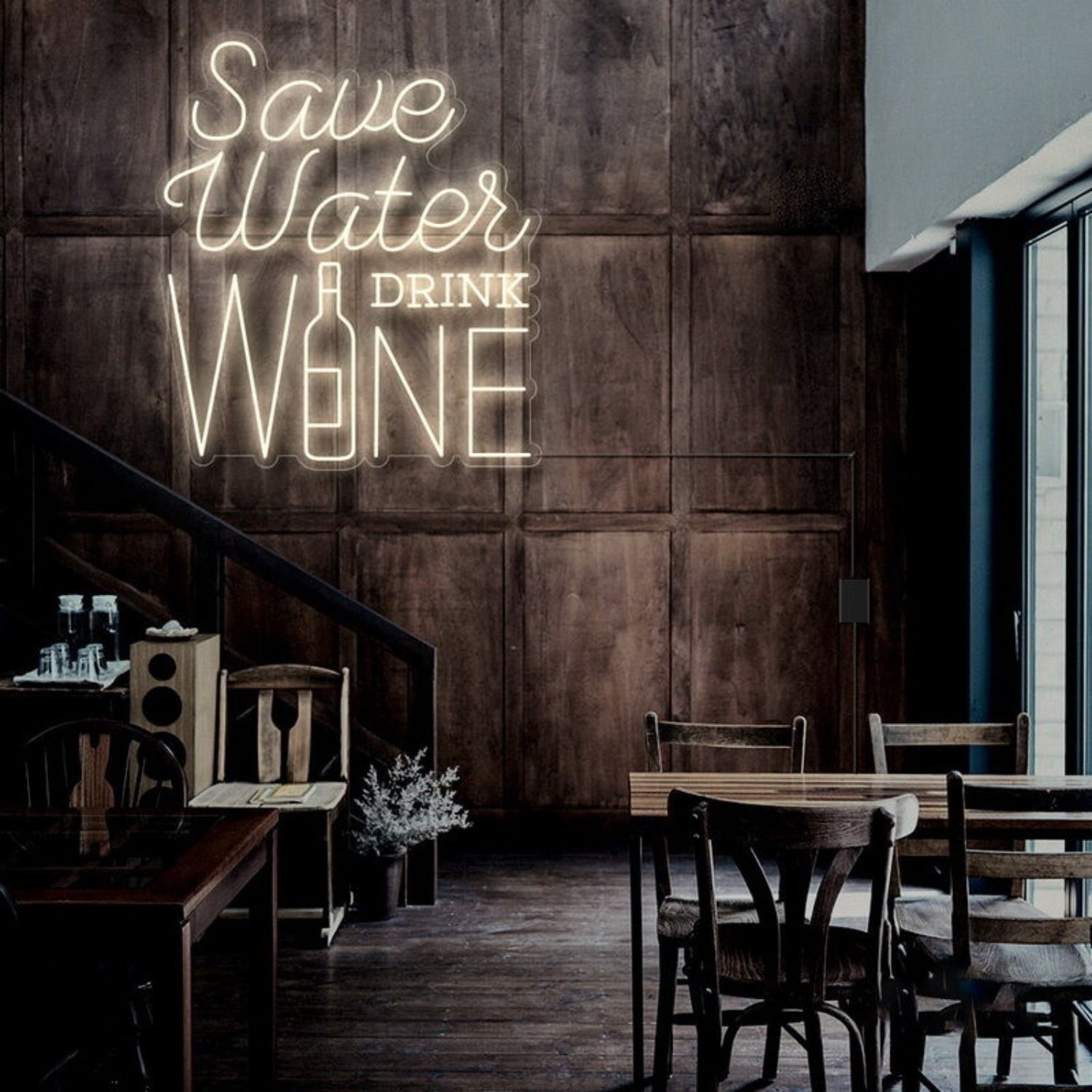 Save Water Drink Wine Led Neon Sign For Fun And Social Spaces - Shineneon