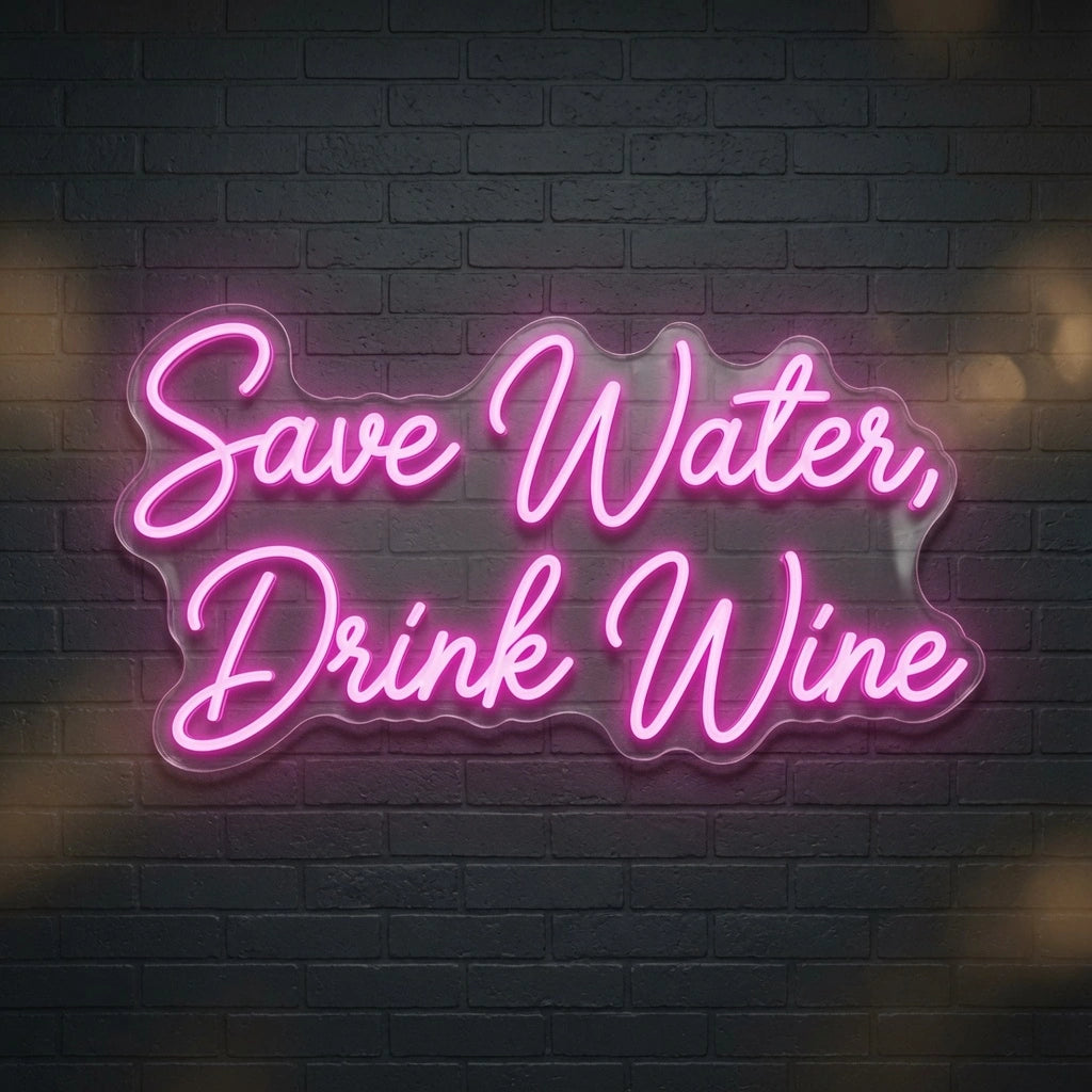 Save Water Drink Wine LED Neon Sign Wall Neon Sign - 01 Original Product Image