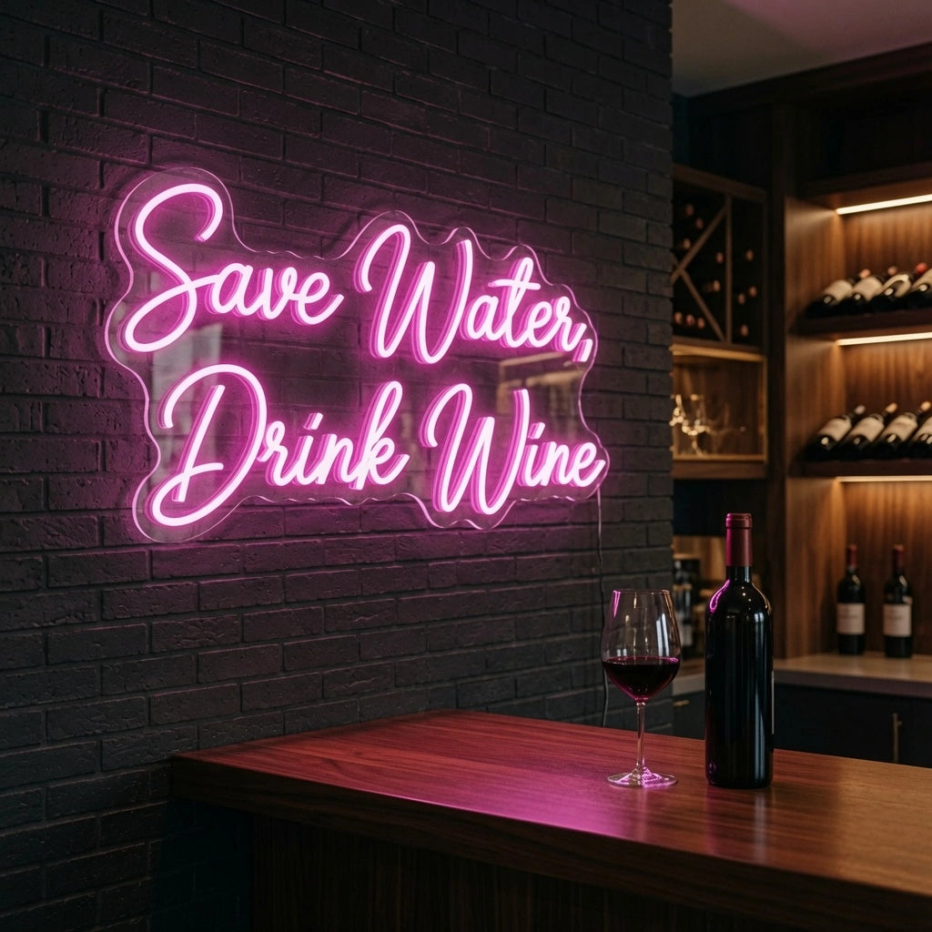 Save Water Drink Wine LED Neon Sign Wall Neon Sign - 02 High-Converting Product Image