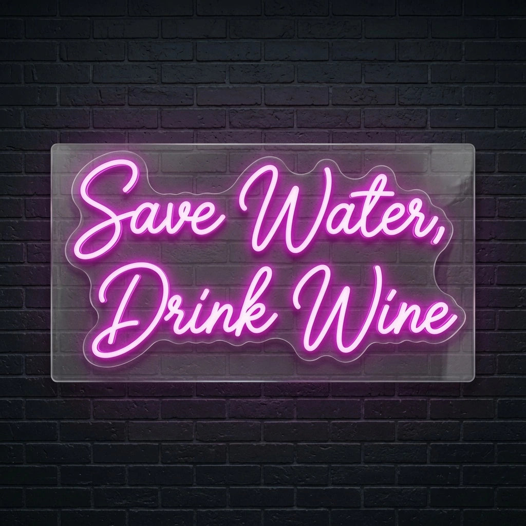 Save Water Drink Wine LED Neon Sign Wall Neon Sign - 04 Size Image