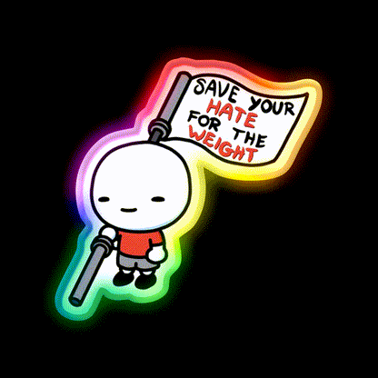 Save Your Hate For The Weight Gym Fitness Led Neon Sign Rgb Color - LED neon sign close-up detail