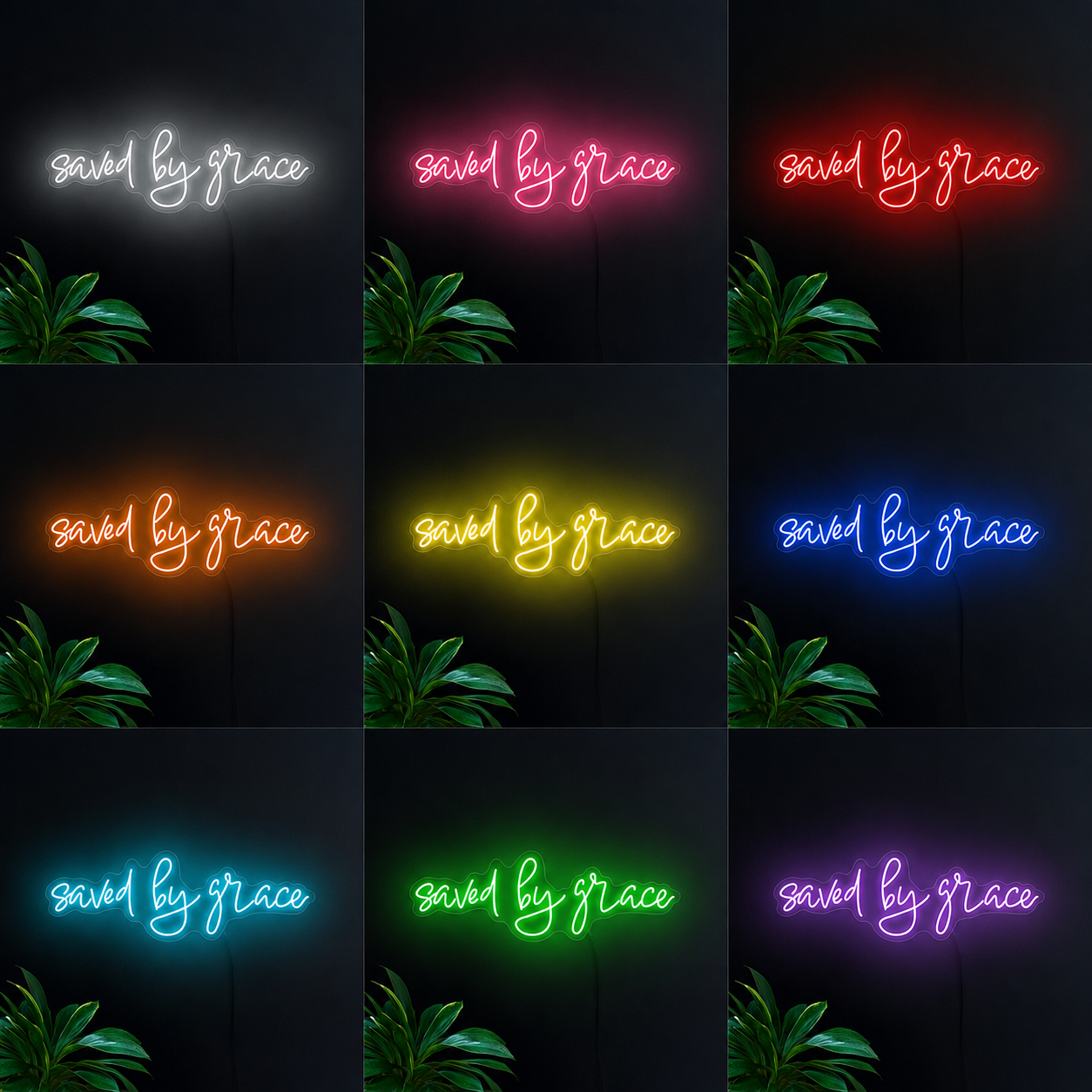 Saved By Grace LED Neon Sign - 05 Color Grid