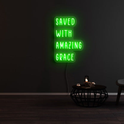 Saved With Amazing Grace Led Neon Sign - Shineneon