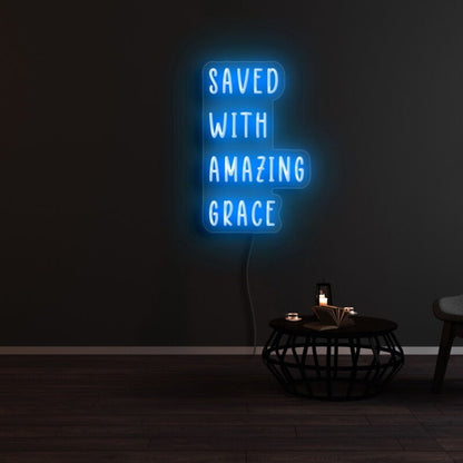 Saved With Amazing Grace Led Neon Sign - Shineneon