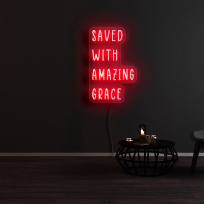 Saved With Amazing Grace Led Neon Sign - Shineneon