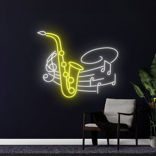 Saxophone Led Sign Saxophone Live Music Neon Sign