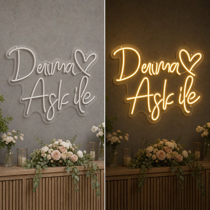Say Aan Art Bet Cor Key LED Neon Sign Garage Man Cave Neon Sign day and night comparison