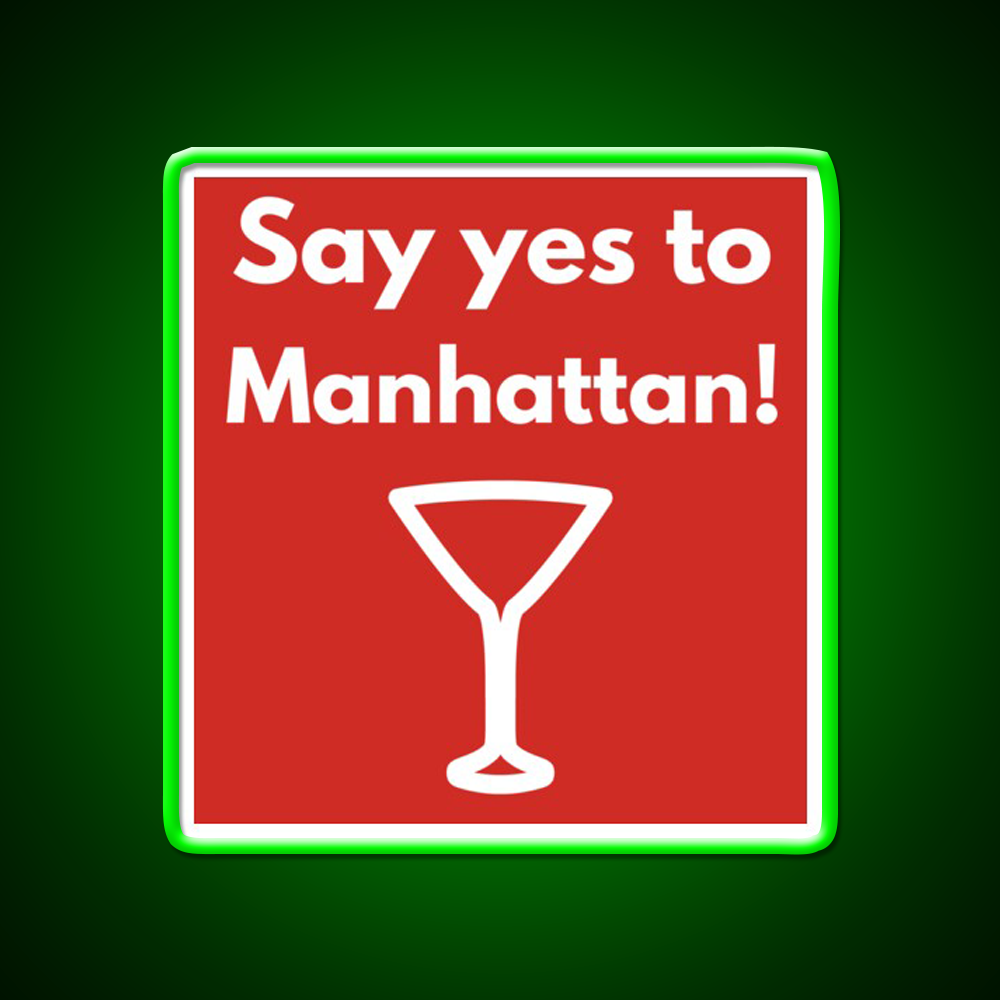 Say Yes To Manhattan Cocktail Bar Decor Led Neon Sign Rgb Color - LED neon sign view 8