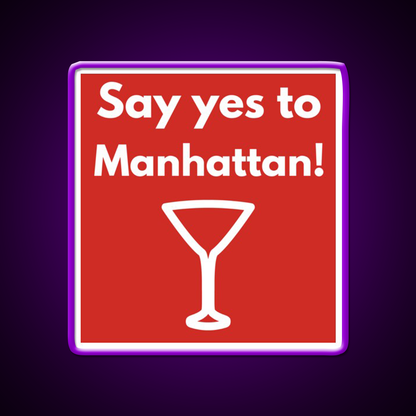 Say Yes To Manhattan Cocktail Bar Decor Led Neon Sign Rgb Color - LED neon sign view 9