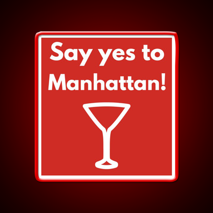 Say Yes To Manhattan Cocktail Bar Decor Led Neon Sign Rgb Color - LED neon sign view 10
