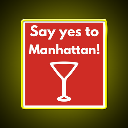 Say Yes To Manhattan Cocktail Bar Decor Led Neon Sign Rgb Color - LED neon sign view 7