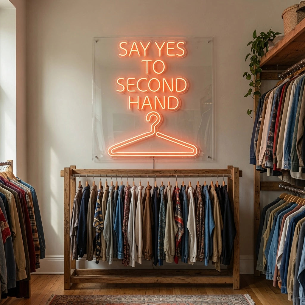 Say Yes To Second Hand LED Neon Sign - 03 Real Lifestyle Scene