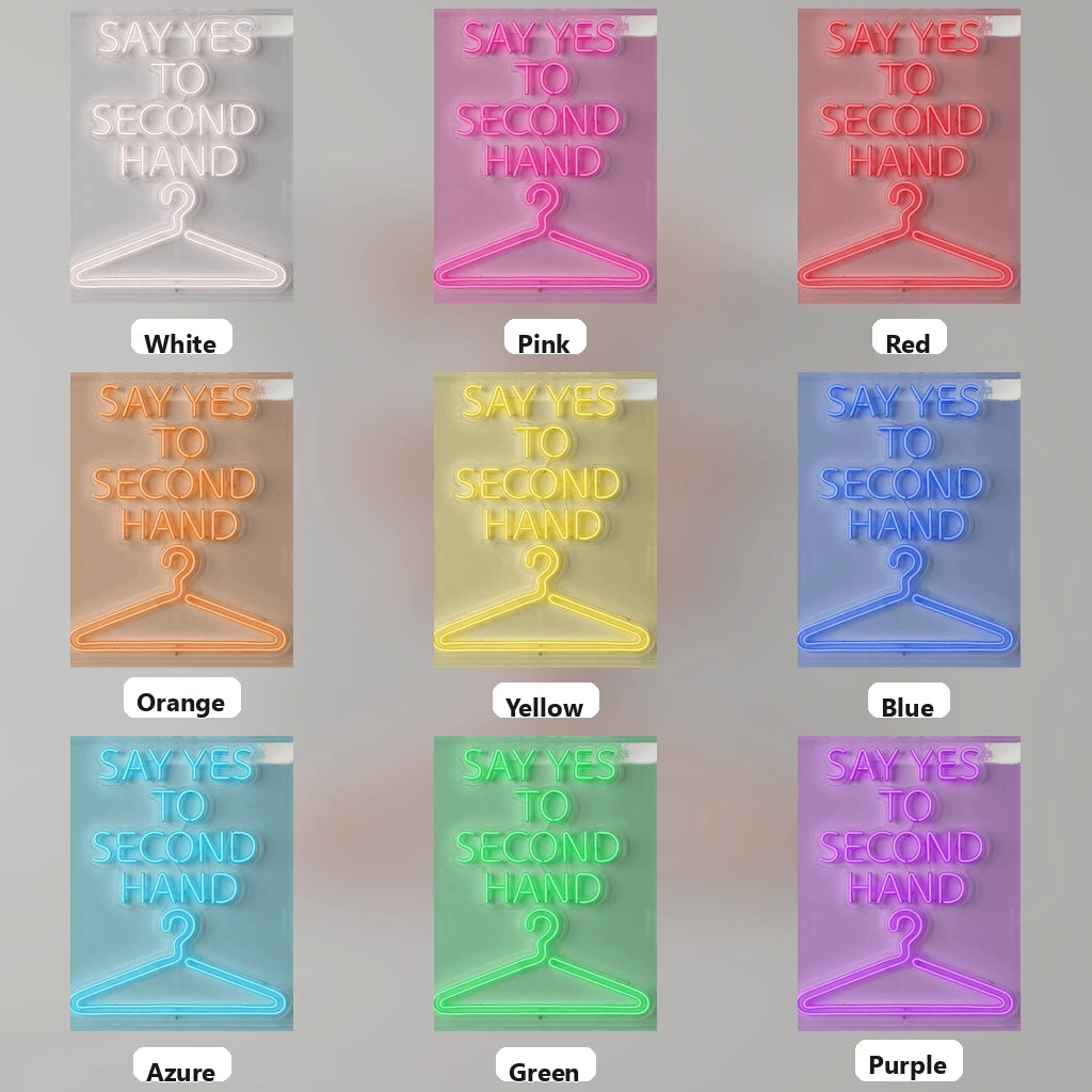 Say Yes To Second Hand LED Neon Sign - 05 Color Grid
